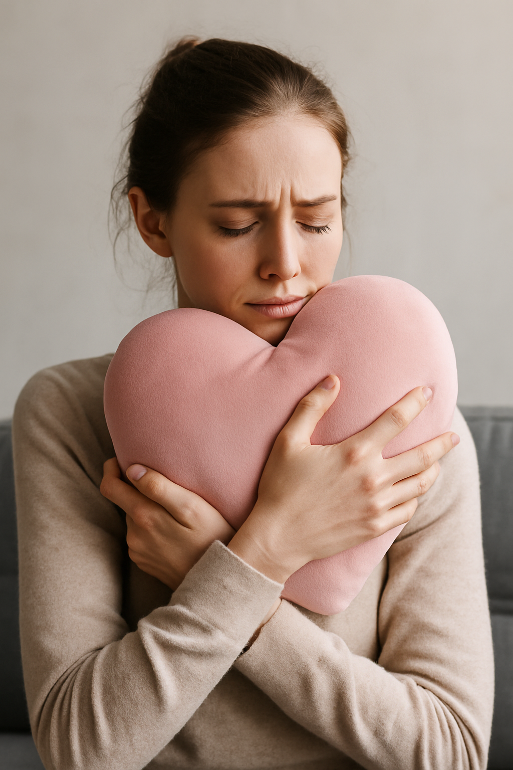 Mujer joven pensativa en su habitación – Señales de adicción al amor o dependencia emocional - alma psicologia