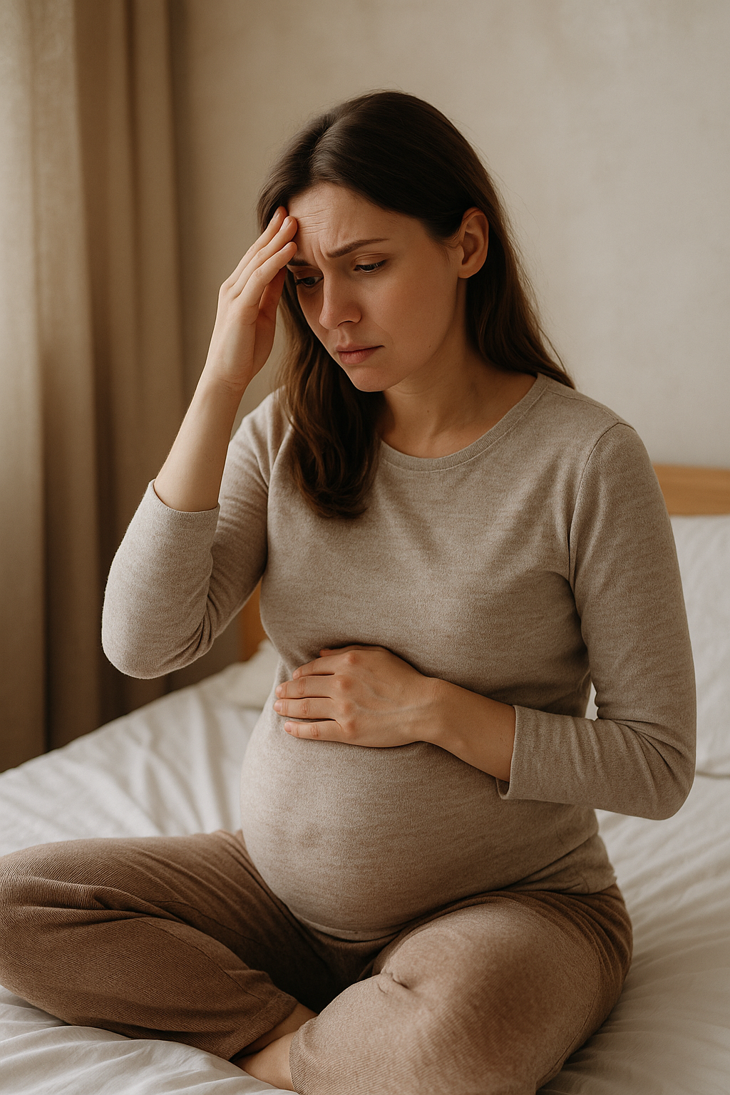 Mujer embarazada con ansiedad en casa – Alma Psicología Puerto de Sagunto