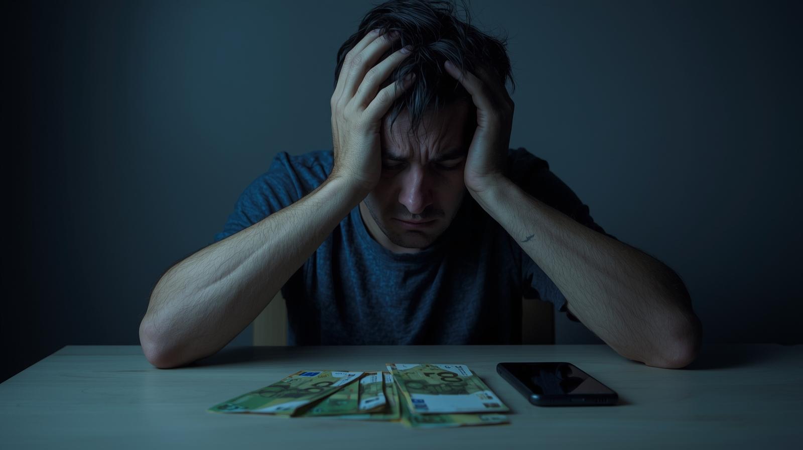 Juego patológico y consecuencias emocionales en la vida adulta con un hombre preocupado por su futuro